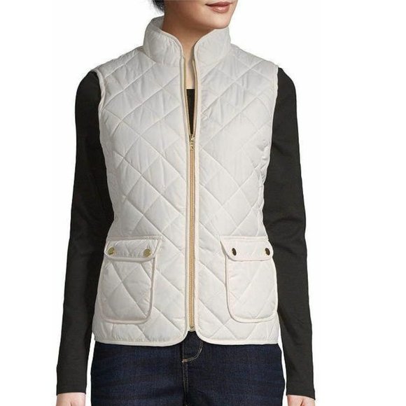 St. John's Bay Jackets & Blazers - Women's St. John's Bay Quilted Vest - Ivory